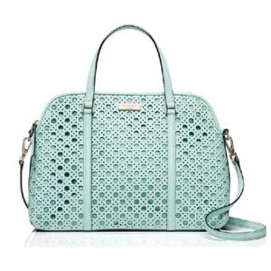 New KATE SPADE Blue perforated satchel crossbody